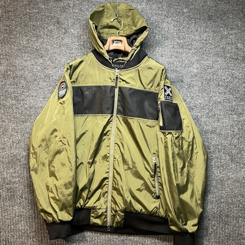 Virtika‎ Bomber Jacket Mens Large Army Green Winter Park Terrain Park Crew